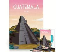 Jigsaw Puzzles1000 Pieces Tikal Guatemala Maya Clean Cut Piece Cognitive Skill Toy Calm Time Fun Christmas Art Display (38x52cm)