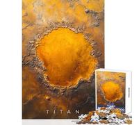 Jigsaw Puzzles1000 Pieces Titan Mysterious Impact Saturn Moon Brain Teaser Game Family Activities Toy Wall Decor Artists Collection, Fine Art (38X26CM)