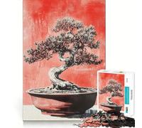 Jigsaw Puzzles1000 Pieces Traditional Bonsai Tree Art Print Clean Cut Piece Cognitive Skill Toy Calm Time Fun Christmas Art Display(38x26cm)