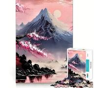Jigsaw Puzzles1000 Pieces Tranquil Fuji Mount Sunset Clean Cut Piece Cognitive Skill Toy Calm Time Fun Christmas Art Display(38x26cm)