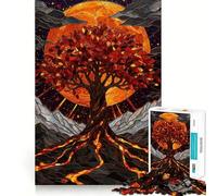Jigsaw Puzzles1000 Pieces Tree Of Life Under A Full Moon Premium Cut Play Mind Exercise Toy Peace Fun Time Birthday Fun Gift (50x75cm)