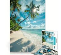 Jigsaw Puzzles1000 Pieces Tropical Beach Serenity Clean Cut Piece Cognitive Skill Toy Calm Time Fun Christmas Art Display (50x75cm)