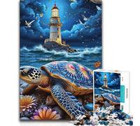 Jigsaw Puzzles1000 Pieces Turtle Lighthouse Night Sky Analysis And Logic Relax Games for And from 14 Years And over 50x75cm
