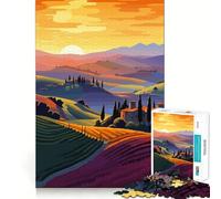 Jigsaw Puzzles1000 Pieces Tuscany Sunset Italy Art Premium Cut Play Mind Exercise Toy Peace Fun Time Birthday Fun Gift(38x26cm)