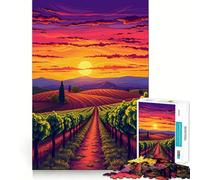 Jigsaw Puzzles1000 Pieces Tuscany Vineyard Clean Cut Piece Cognitive Skill Toy Calm Time Fun Christmas Art Display (38x52cm)