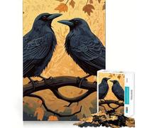 Jigsaw Puzzles1000 Pieces Two Black Ravens Premium Cut Play Mind Exercise Toy Peace Fun Time Birthday Fun Gift (50x75cm)