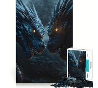 Jigsaw Puzzles1000 Pieces Two Dragons Face-Off Clean Cut Piece Cognitive Skill Toy Calm Time Fun Christmas Art Display (50x75cm)
