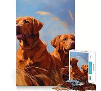 Jigsaw Puzzles1000 Pieces Two Fox Red Labradors Premium Cut Play Mind Exercise Toy Peace Fun Time Birthday Fun Gift(38x26cm)