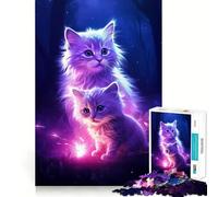 Jigsaw Puzzles1000 Pieces Two Little Cat Premium Cut Play Mind Exercise Toy Peace Fun Time Birthday Fun Gift(38x26cm)