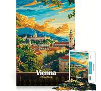 Jigsaw Puzzles1000 Pieces Vienna Cityscape Poster Premium Cut Play Mind Exercise Toy Peace Fun Time Birthday Fun Gift (50x75cm)