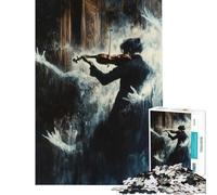 Jigsaw Puzzles1000 Pieces Violinist in Mist Difficult And Challenge Family Activities Relax Games for And 14 Years And over (50x75cm)