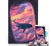 Jigsaw Puzzles1000 Pieces Whale in The Clouds Hands-on Game Fun at Home Activities Suitable for Desktop Decoration 38x52cm