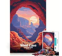 Jigsaw Puzzles1000 Pieces Wind Cave National Park Illustration Clean Cut Piece Cognitive Skill Toy Calm Time Fun Christmas Art Display(38x26cm)