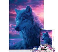 Jigsaw Puzzles1000 Pieces Wolf Aesthetic Sunset Jigsaw Puzzles for Teenagers Enhance Memory Educational Challenge Gifts for Friends And Family (38x52cm)