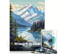 Jigsaw Puzzles1000 Pieces Wrangell-St. Elias National Park Alaska Premium Cut Play Mind Exercise Toy Peace Fun Time Birthday Fun Gift(38x26cm)