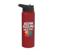 Jigsaw Puzzling is Piece Full Puzzle Lover Quote Stainless Steel Insulated Water Bottle