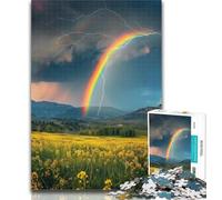 Jigsaw Rainbow Lightning Jigsaws Puzzles 1000 Pieces for Teenagers Gifts,Fun Activity for Home, Rainy Days Toys, Birthday Gifts 26x38cm