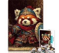 Jigsaw Red Panda Warrior Jigsaw Puzzles for Teenagers,with Fully Interlocking Randomly Shaped Pieces for And 14 Years Old 50x75cm
