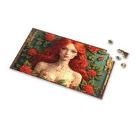 Jigsaw Red Rose Fantasy: A Whimsical Portrait With Floral Delights Picture Puzzle 4 Year Old Boy Gift 4 Year Old Boy Gift(500PCS)