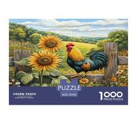 Jigsaw Rooster 1000 Pieces Challenge Toy for Adults,Idyllic Farmland Scene Impossible Jigsaw Puzzles 1000 Piece Educational Game for Adults Or Families 70x50cm/1000pcs