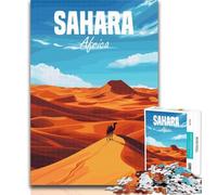 Jigsaw Sahara Africa Desert Jigsaw Puzzles for Teenagers 1000,Learning Educational Toys Family Games Enhance Love between Couples 75x50cm