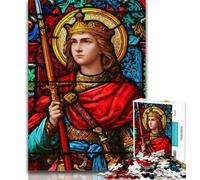 Jigsaw Saint A Stained Glass Jigsaw Puzzle 1000 Pieces for Adults,Toys Educational Games Stress Relieving Artists Collection, Fine Art 50x75cm