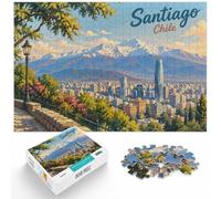 Jigsaw Santiago, Chile Cityscape 1000pcs (52x38cm) Adult Puzzle | For screen-free leisure: Adult jigsaw puzzle with 1000 pieces gives adult puzzlers a calm activity to return to.
