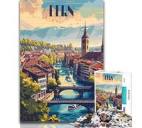 Jigsaw Serene Bern Cityscape Jigsaw Puzzles for Adults 1000,Toys Educational Games Stress Relieving Unique Home Decor And Gifts 26x38cm
