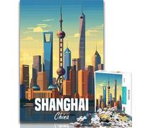 Jigsaw Shanghai China Jigsaw Puzzles 1000 Pieces for Adults Teens,is Ideal As A Gift for The Whole Family Suitable for And 14 75x50cm
