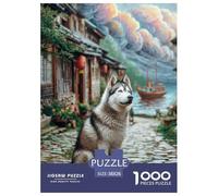 Jigsaw Siberian Husky Siberian Husky 1000 Pieces - "What Happens Next" Decoration for Adults & Kids | 38x26cm/1000pcs