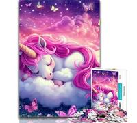 Jigsaw Sleeping Unicorn Jigsaw Puzzles for Teenagers,with Fully Interlocking Randomly Shaped Pieces for And 14 Years Old 50x75cm
