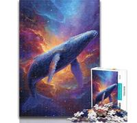Jigsaw Spiritual Whale 1000 Piece Jigsaw Puzzles for Adults,Stress Reliever Difficult Challenge Enhance Love between Couples 26x38cm