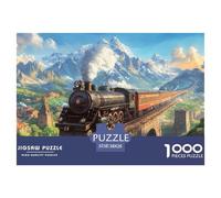 Jigsaw Steam Train 1000 Pieces Challenge Toy for Adults,Natural Scenery Impossible Jigsaw Puzzles 1000 Piece Educational Game for Adults Or Families 38x26cm/1000pcs