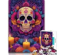 Jigsaw Sugar Skull Woman 1000 Piece Jigsaw Puzzle for Adults And Teenagers,Decompressing Intellectual Educational Toy Birthday Present, Gifts 26x38cm