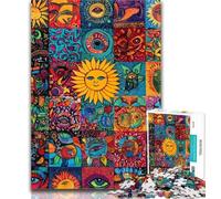 Jigsaw Sun Smiling Collage Jigsaw Puzzles for Teenagers 1000 Pieces,Family Game Stress Reliever Difficult Challenge Secret Santa Gifts 50x75cm
