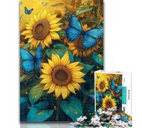Jigsaw Sunflower Butterfly 1000 Piece Jigsaw Puzzle for Adults Teens,Wall Decoration Unique Birthday And Xmas Gifts Suitable for And 14 50x75cm