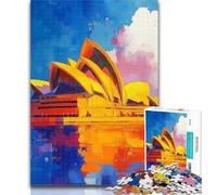 Jigsaw Sydney Opera House 1000 Piece Jigsaw Puzzles for Adults,Stress Reliever Difficult Challenge Enhance Love between Couples 26x38cm