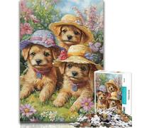 Jigsaw Three Puppies 1000 Piece Jigsaw Puzzle for Adults And Teenagers,Decompressing Intellectual Educational Toy Birthday Present, Gifts 26x38cm