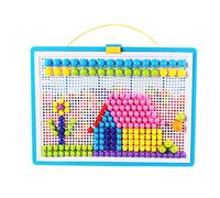 Jigsaw Toy Pegboard DIY Nails Mosaic Pegboard Educational Toys Mix Color for Children