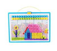 Jigsaw Toy Pegboard DIY Nails Mosaic Pegboard Educational Toys Mix Color for Children #·