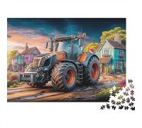 Jigsaw Tractor on Village Road Puzzle 1000 Pieces Adults Rural Farm Scene Art Men Women Educational Games Challenging 38x26cm/1000pcs