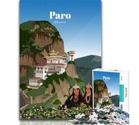 Jigsaw Travel to Paro Jigsaw Puzzles for Teenagers 1000 Pieces,for Educational Game Challenge Toy Unique Home Decor And Gifts 26x38cm
