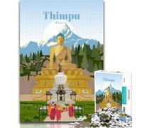 Jigsaw Travel to Thimpu Jigsaw Puzzles 1000 Pieces for Adults Teens,is Ideal As A Gift for The Whole Family Suitable for And 14 75x50cm