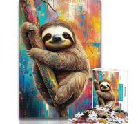 Jigsaw Tree-climbing Sloth Jigsaw Puzzles for Teenagers 1000 Pieces,Family Game Stress Reliever Difficult Challenge Secret Santa Gifts 50x75cm