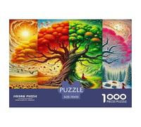 Jigsaw Tree of Life 1000 Piece Challenge Toy for Adults, Four-season Split-screen Landscape Impossible Jigsaw Puzzles 1000 Piece Educational Games Home Decoration 70x50cm/1000pcs