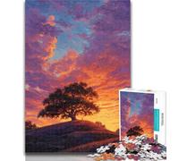 Jigsaw Trees at Sunset Jigsaws Puzzles 1000 Pieces for Teenagers Gifts,Fun Activity for Home, Rainy Days Toys, Birthday Gifts 26x38cm