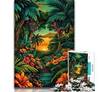 Jigsaw Tropical Rain Forest Puzzles for Adults Teens 1000 Pieces,Educational Games Home Decoration Artists Collection, Fine Art 50x75cm