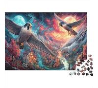 Jigsaw Two Falcons Soaring over Valley Gift Puzzle - Pet 1000 Pieces Fun Challenge Adults, Educational Game Home Decor 52x38cm/1000pcs