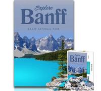Jigsaw Visit Banff Jigsaw Puzzles for Teenagers 1000 Pieces,for Educational Game Challenge Toy Unique Home Decor And Gifts 26x38cm