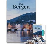 Jigsaw Visit Bergen Jigsaw Puzzles for Teenagers 1000 Pieces,for Educational Game Challenge Toy Unique Home Decor And Gifts 75x50cm
